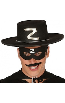 Z Logolu Yetişkin Zorro Şapkası Ve Zorro Maskesi " Z Logolu Yetişkin Zorro Şapkası Ve Zorro Maskesi "