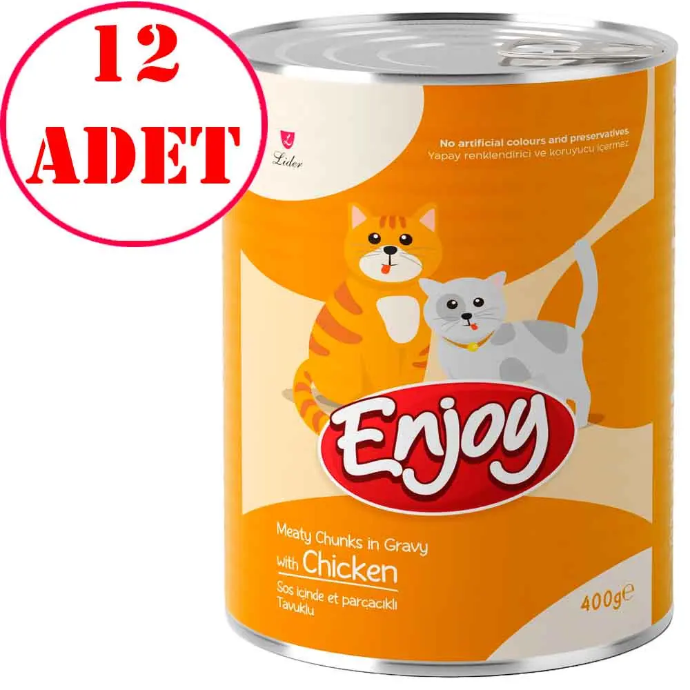 Enjoy Tavuklu Kedi Konservesi Sos İçinde Et Parçacıklı 400 Gr 12 Ad Enjoy Tavuklu Kedi Konservesi Sos İçinde Et Parçacıklı 400 Gr 12 Ad