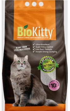 Biokitty Bebek Pudrası Kokulu İnce Taneli Doğal Bentonit Kedi Kumu 10 L Biokitty Bebek Pudrası Kokulu İnce Taneli Doğal Bentonit Kedi Kumu 10 L
