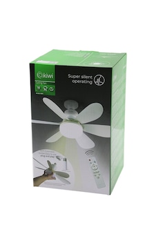 Kiwi Kfan-7681 2in1 Tavan Vantilatör - Avize Lamba Kumandalı 52cm 6-beyaz Plastik Kanat 3-kademe Hız Motor-30w 4604