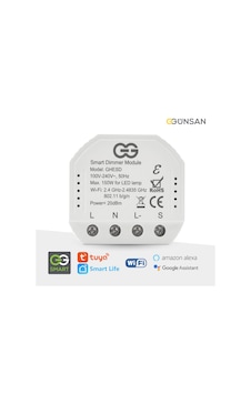 Günsan Akıllı Wifi Nötrlü Dimmer Röle 150w Işık Ayarlı Anahtar Modülü Tuya & Smart Life Uyumlu Günsan Akıllı Wifi Nötrlü Dimmer Röle 150w Işık Ayarlı Anahtar Modülü Tuya & Smart Life Uyumlu
