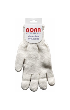Bora Yün Eldiven Yün Örgü Eldiven Kışlık Eldiven Wool Aryün Krem