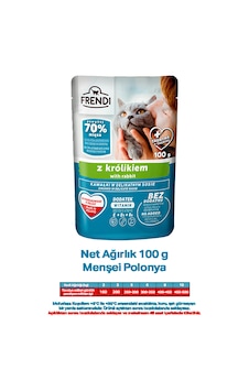 Frendi Lezzetli Soslu Tavşanlı Kedi Maması 100gr