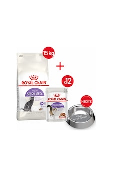 Sterilised37-kuru Kedi Maması 15kg + Yaş Mama 12 85gr +.çelik Mama Kabı Sterilised37-kuru Kedi Maması 15kg + Yaş Mama 12 85gr +.çelik Mama Kabı