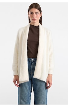 Olcay Salaş Soft Kumaş Triko Hırka Ekru 8299 Olcay Salaş Soft Kumaş Triko Hırka Ekru 8299