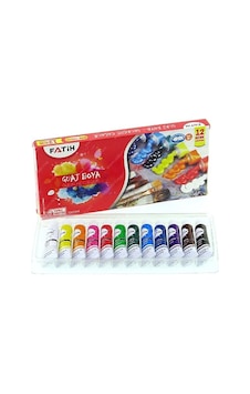 Fatih 12 Renk Guaj Boya Tüp 12 ML 50521 Çok Renkli