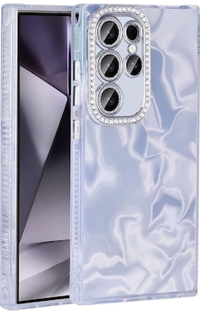 Galaxy Uyumlu S23 Ultra Kılıf Airbagli Parlak Taş Detay Tasarımlı Redclick Esila Kapak - Beyaz Galaxy Uyumlu S23 Ultra Kılıf Airbagli Parlak Taş Detay Tasarımlı Redclick Esila Kapak - Beyaz