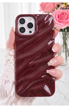 Fibaks iPhone 13 Pro Max Uyumlu Kılıf Parlak Kabartmalı Dalga Tasarımlı Desenli Darbe Emici Silikon Kapak Fibaks iPhone 13 Pro Max Uyumlu Kılıf Parlak Kabartmalı Dalga Tasarımlı Desenli Darbe Emici Silikon Kapak