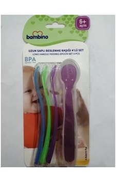 Bambino Uzun Saplı Beslenme Kaşığı 4'Lü Set Çok Renkli Bambino Uzun Saplı Beslenme Kaşığı 4'Lü Set Çok Renkli