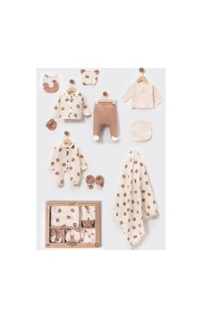 Pufien Ay Müslin Yenidoğan 10'lu Set, Örtü, Battaniye, Tulum, Eldiven Ve Patik, Ayıcık Krem Pufien Ay Müslin Yenidoğan 10'lu Set, Örtü, Battaniye, Tulum, Eldiven Ve Patik, Ayıcık Krem