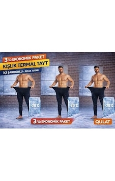 Qulat 3'lü Kışlık İçi Şardonlu Termal Tayt Siyah Qulat 3'lü Kışlık İçi Şardonlu Termal Tayt Siyah