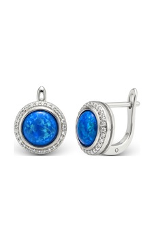 Servi 925 Ayar Gümüş Zirkon Çerçeveli Yuvarlak Opal Küpe-464 Servi 925 Ayar Gümüş Zirkon Çerçeveli Yuvarlak Opal Küpe-464