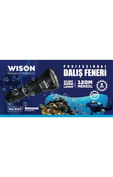 Wison Ws-5555 Şarjlı Su Altı Dalış El Feneri 15w 2200 Lümen