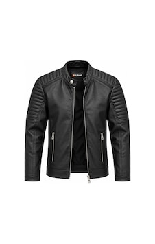 Classics Men Delpino Slim Fit Erkek Suni Deri Ceket - 7828 Siyah