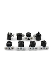 8'li Siyah Cam Duşakabin Tekerleği Çiftli Takım 8'li Parça 22 Mm 8'li Siyah Cam Duşakabin Tekerleği Çiftli Takım 8'li Parça 22 Mm