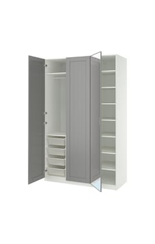 Pax Gardırop, Beyaz-aynalı Cam, 150x60x236 Cm Pax Gardırop, Beyaz-aynalı Cam, 150x60x236 Cm