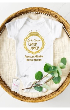 Hediyenza Canım Annem Anneler Günü Özel Tasarım Bebek Zıbın Pamuklu Çıtçıtlı Body Beyaz Hediyenza Canım Annem Anneler Günü Özel Tasarım Bebek Zıbın Pamuklu Çıtçıtlı Body Beyaz