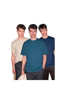 Grımelange Cultıvated Erkek 3'lü Kalın Dokulu Regular %100 Organik Pamuk K.yeşil/bej/lcvrt T-shirt Yeşil - Bej Grımelange Cultıvated Erkek 3'lü Kalın Dokulu Regular %100 Organik Pamuk K.yeşil/bej/lcvrt T-shirt Yeşil - Bej
