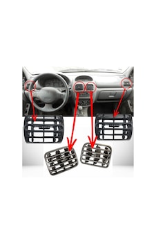 Renault Clio 2 Havalandırma Izgarası Sağ Sol Orta Yan Dörtlü Set Renault Clio 2 Havalandırma Izgarası Sağ Sol Orta Yan Dörtlü Set