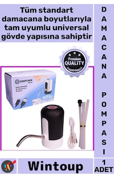 Pompa Usb Şarj Edilebilir Dokunmatik Sessiz Pratik Mutfak Ofis Şarjlı Otomatik Damacana Su Pompası Diğer