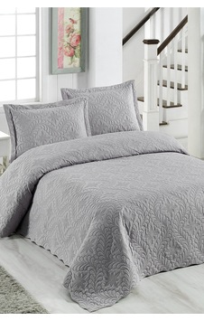 İvy Gri Çift Kişilik Microfiber Kapitone Yatak Örtüsü Nocolor-fed22383 İvy Gri Çift Kişilik Microfiber Kapitone Yatak Örtüsü Nocolor-fed22383