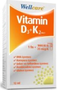Wellcare Vitamin D3K2 1000 Iu Sprey 12Ml