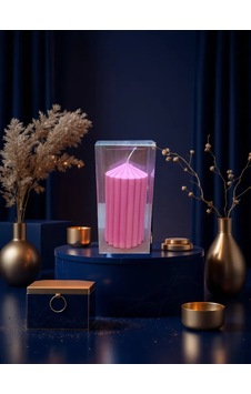 Kokulu Doğal 20cm-8cm Ebatlarda Pembe Renk Dekoratif Mum Pembe Kokulu Doğal 20cm-8cm Ebatlarda Pembe Renk Dekoratif Mum Pembe