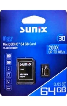 Sunix 64 GB MicroSDHC Card + Card Reader