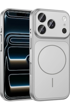 Apple Uyumlu iPad iPhone 17 Pro Max Kılıf Zore M-safe Şarj Özellikli Kamera Korumalı Formen Kapak Gümüş
