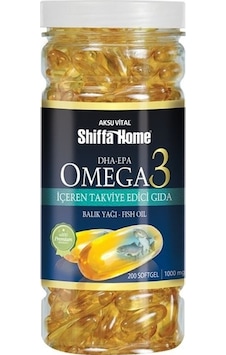 Aksu Vital Shiffa Home Omega 3 Balık Yağı 1000 MG 200 Softgel Kapsül Aksu Vital Shiffa Home Omega 3 Balık Yağı 1000 MG 200 Softgel Kapsül