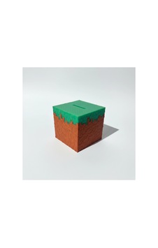 Piksel Tasarımlı Çimen Blok Hediyelik Kumbara 10x10x10 Cm