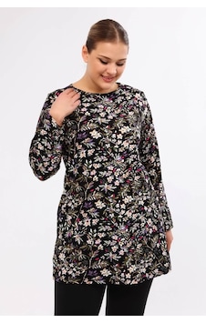 Myline Desenli Penye Tunik Takım-1495 Siyah Myline Desenli Penye Tunik Takım-1495 Siyah