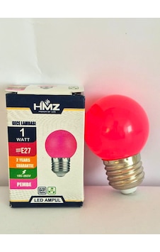 Renkli Dekoratif Led Ampul Gece Lambası Pembe 3 Adet