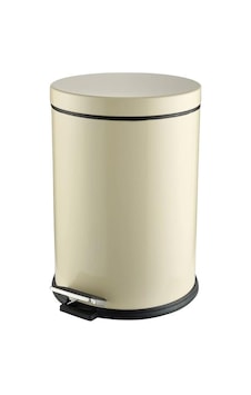 Premium Serisi 12 Litre Hacimli Paslanmaz Banyo-mutfak Pedallı Çöp Kovası Krem, 12l Premium Serisi 12 Litre Hacimli Paslanmaz Banyo-mutfak Pedallı Çöp Kovası Krem, 12l