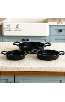 Amboss Vento 3 Parça Döküm Sahan Seti 18-20-22 cm Amboss Vento 3 Parça Döküm Sahan Seti 18-20-22 cm