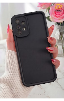 Fibaks Galaxy A32 4G Uyumlu Kılıf Kamera Korumalı Yumuşak Dokulu Darbe Emici Siyah Silikon Kapak