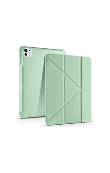 Aksesuarcim Apple iPad Uyumlu Pro 11 2025 M5 İle Uyumlu Kılıf Silikon Yumuşak Kalem Bölmeli Esnek 4 Farklı Stand Olabilen Tablet Kılıfı Açık Yeşil Sku: Zeusb0g1tfwvx4 Arka Kapak