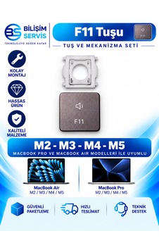 Apple Uyumlu Macbook Air & Pro M2 - M3 - M4 - M5 Yedek Klavye Tuşu Ve Mekanizması / F11 Tuşu Apple Uyumlu Macbook Air & Pro M2 - M3 - M4 - M5 Yedek Klavye Tuşu Ve Mekanizması / F11 Tuşu