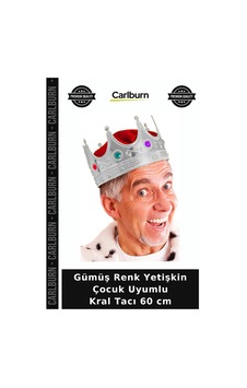 Gümüş Renk Yetişkin Çocuk Uyumlu Kral Tacı 60 Cm Maskeli Balo Eğlenceli Taç Parti Malzemesi +3 Gümüş Renk Yetişkin Çocuk Uyumlu Kral Tacı 60 Cm Maskeli Balo Eğlenceli Taç Parti Malzemesi +3