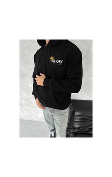 Butik İstanbul Kışlık Üç İplik Kapşonlu Sweatshirt - Siyah Butik İstanbul Kışlık Üç İplik Kapşonlu Sweatshirt - Siyah