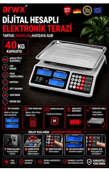 Yeni Nesil 40 Kg Elektronik Terazi 2 Gram Hassasiyetli Şarjlı Terazi