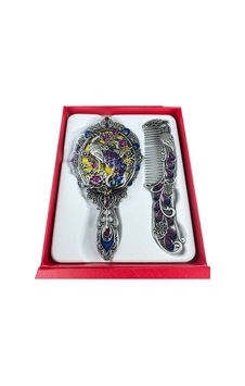 Tavus Kuşu Desenli Vintage Ayna Tarak Seti Özel Tasarım Ve Özel Kutulu 13,5 Cm & 13 Cm Çok Renkli 841684427 Tavus Kuşu Desenli Vintage Ayna Tarak Seti Özel Tasarım Ve Özel Kutulu 13,5 Cm & 13 Cm Çok Renkli 841684427