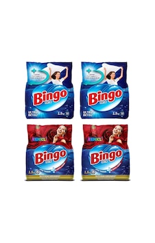 Bingo Ultra Beyaz Ve Renkli Toz Çamaşır Deterjanı 1,5 Kg 4 Lü Karma Paket
