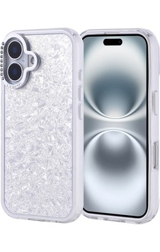 Apple Uyumlu iPhone 16 Kılıf Taşlı Tasarımlı Zore Kapi Kapak Gümüş Apple Uyumlu iPhone 16 Kılıf Taşlı Tasarımlı Zore Kapi Kapak Gümüş