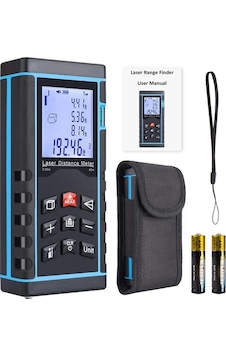 Buğz Profesyonel 40 Metre Dijital Lazer Metre Ölçer Lcd Ekran, Su Terazili, Alan Hacim, Pisagor Hesaplama Ve 20 Kayıt Hafızası