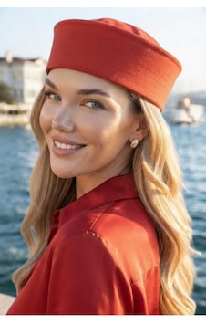 Uniquetrenders Kadın Sailor Denizci Kaptan Şapkası Retro Marin Model Siperliksiz Şapka Kırmızı Uniquetrenders Kadın Sailor Denizci Kaptan Şapkası Retro Marin Model Siperliksiz Şapka Kırmızı