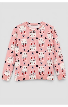 Markapia Kız Çocuk Tavşan Desenli Yumuşak Kadife Dokulu Pijama Üstü Pembe Markapia Kız Çocuk Tavşan Desenli Yumuşak Kadife Dokulu Pijama Üstü Pembe