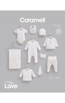 Caramell Love Bunny 10 Parça Hastane Çıkışı Zıbın Seti Ekru renkli Caramell Love Bunny 10 Parça Hastane Çıkışı Zıbın Seti Ekru renkli