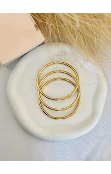 Mrsflower Jewelry Gold Çelik 3'lü Halka Ajda Bilezik Çok Renkli Mrsflower Jewelry Gold Çelik 3'lü Halka Ajda Bilezik Çok Renkli