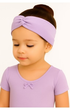 Lila Coton Pamuklu Kumaş Saç Bandı Siyah